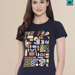 Mast & Harbour Women Typography 2 Printed Applique T-shirt-image-82