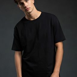 SMAN Men Drop-Shoulder Sleeves Raw Edge T-shirt-image-61