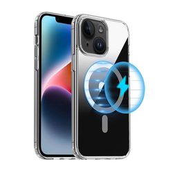 LIRAMARK Magnetic MagSafe Protective Clear iPhone 14 Plus Back Case-0