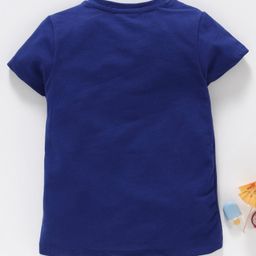 Memory Life Half Sleeves Tee 2 in 1 Design Changing Sequin Patch - Royal Blue image 2
