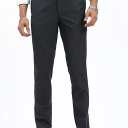 SHOWOFF Men Solid Comfort Slim Fit Low-Rise Formal Cotton Trousers-picture-43