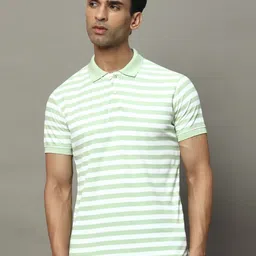 OGEN Men Striped Polo Collar Pockets T-shirt-image-76