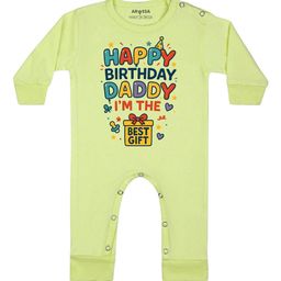 Arvesa Happy Birthday Daddy I'm The Best Gift Printed Bodysuit-85