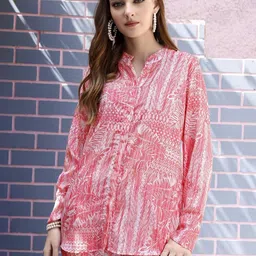 VenderVilla Printed Mandarin Collar Neck Shirt With Trosuers Co-Ords-picture-16
