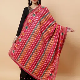 Moda Chales Ethnic Motifs Embroidered Dupatta with Phulkari-picture-54