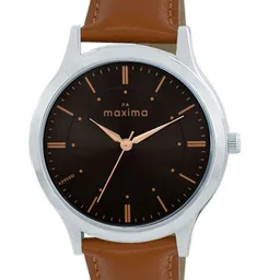 maxima Men Dial & Leather Straps Analogue Watch O-68092LMGI-50