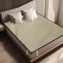 CASA-NEST Beige Polyester Fitted Water Resistant Mattress Protector-image-15