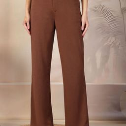 aayu Women Relaxed High-Rise Easy Wash Trousers-image-10