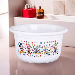 Kuber Industries White Disney Printed Bath Tub 25Ltrs-image-43