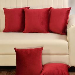 Shadowkart Maroon 5 Pieces Velvet Square Cushion Covers-image-22