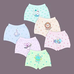 Revvo Junior Girls Pack of 6 Printed Cotton Basic Briefs RJB-316-picture-6