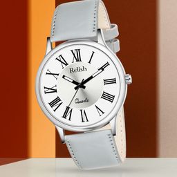 Relish Men Dial & Leather Straps Analogue Watch RE-NW2025-54