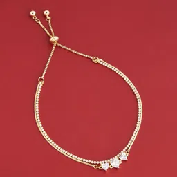 Kushal's Fashion Jewellery Women Gold-Plated Zircon Studded Wraparound Bracelet-56