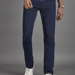 Reid & Taylor Men Smart Slim Fit Mid-Rise Clean Look Non Stretchable Jeans-image-73