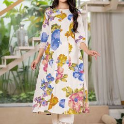 Pistaa Women Floral Printed Regular Pure Cotton Kurta with Palazzos-picture-15