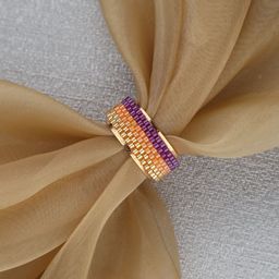 Threads & Beads Gold-Plated Beaded Adjustable Finger Ring-image-73