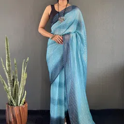 KALINI Tie and Dye Pure Georgette Ready to Wear Leheriya Saree-picture-23