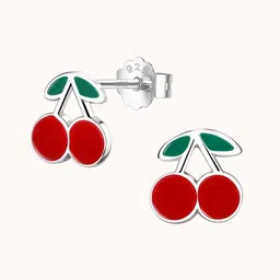 HighSpark 925 Sterling Silver Cherry Studs Earrings-image-22