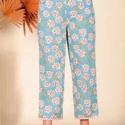 Aramya Women Floral Printed Cotton Mid-Rise Trousers-image-65