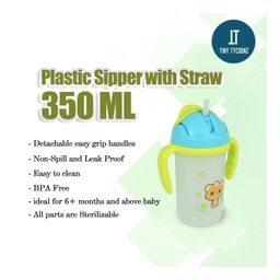Tiny Tycoonz Spout Sipper Cup with Twin Handle Green - 350 ml image 3