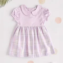 max Checked Peter Pan Collar Flutter Sleeve Fit & Flare Dress-39