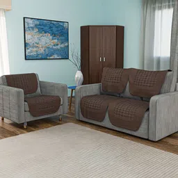 Kuber Industries Brown Cotton Sofa Cover-image-96