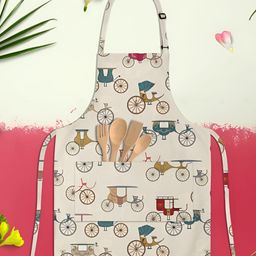 ArtzFolio Beige & Brown Printed Cotton Aprons-12