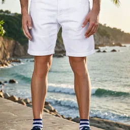 Celio Men Solid Regular Fit Cotton Denim Bermuda Shorts-34