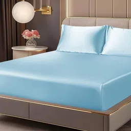 San Marino Blue 350 TC Fitted King Bedsheet Set- 1.82 m x 1.98 m-image-27