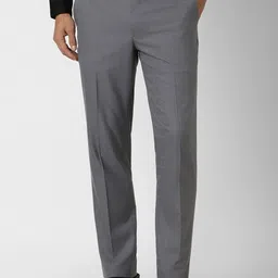 Van Heusen Men Checked Slim Fit Mid-Rise Trousers-image-75