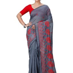 DipDiya Floral Embroidered Taant Saree-40