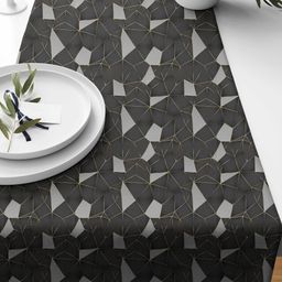 STITCHNEST Grey & Black Geometric Printed Table Runner image 4