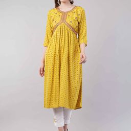 JIDI FASHION Women Printed Sequinned Anarkali Kurta-image-15