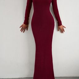 JC Mode Women Square Neck Bodycon Maxi Dress-image-98