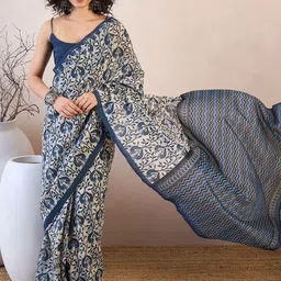Anouk Rustic Ethnic Motifs Silk Blend Dabu Saree-52
