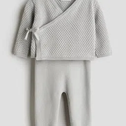 H&M 2-Piece Knitted Cardigan & Trousers Set-image-86