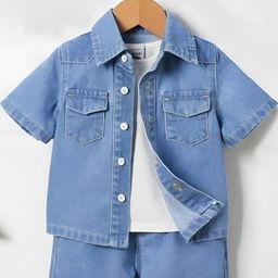 ELPIXIE FASHION Unisex Blue Clothing Set-image-1