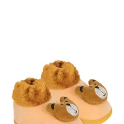 NESKA MODA 6 To 12 Months Baby Boys & Girls Velvet Slip On Teddy Face Baby Booties-8