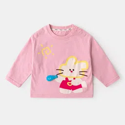 LULU & SKY Girls Printed Pure Cotton Applique T-shirt-picture-4