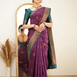 Quelea Woven Design Zari Pure Silk Banarasi Saree-image-33