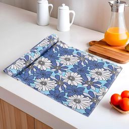 Kuber Industries Blue & White Printed Shelf Liner Organisers-32