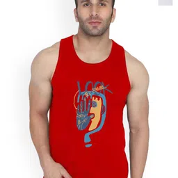 SLOWLORIS Men Pack Of 2 Printed Round Neck Gym Vests-picture-41