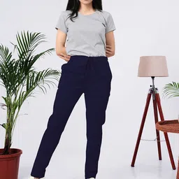 Larqi Women Solid Comfort Low-Rise Easy Wash Cotton Trousers-image-48