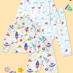 The Mom Store Unisex Kids Printed Night suit-29