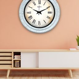 OLIVE TREE Blue & White Round Wooden Analogue Wall Clock-picture-23