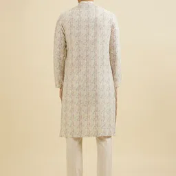 Manyavar Men Embroidered Regular Sequinned Kurta with Pyjamas image 4