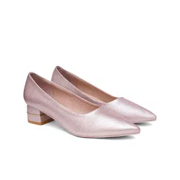 Sherrif Shoes PU Party Block Pumps with Buckles-4