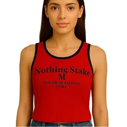 Eleg & Stilance Women Typography Print Cotton Sleeveless Tank Crop Top-picture-30