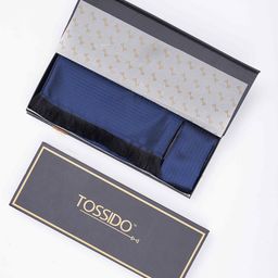 Tossido Men Woven Design Reversible Stole & Pocket Square Set-6