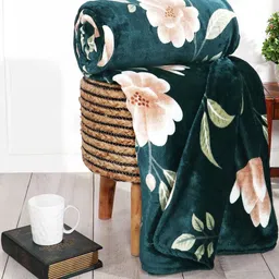 REALDREAM Green Fur Floral Mild Winter 300 GSM Single Bed Dohar-picture-16